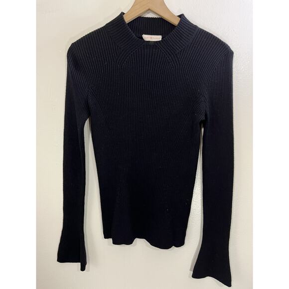 Tory Burch Ribbed Minimalist Quiet Luxe Sweater S Academia Capsule Merino Wool - Picture 3 of 14